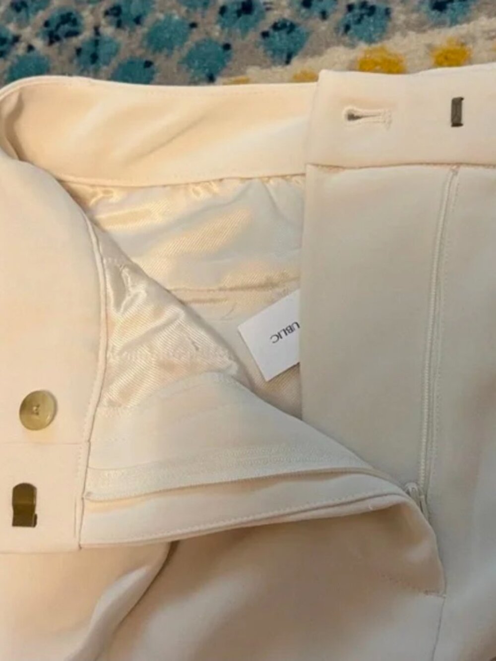 Banana Republic Cream Pleated Wide Leg Trousers Pants Size 6 Petite $120 - Picture 6 of 8